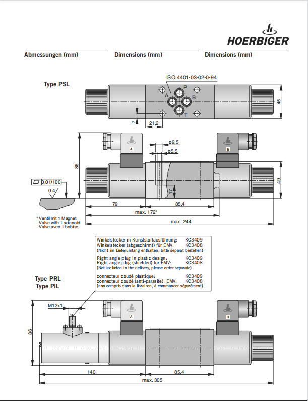 Van Thủy Lực Solenoid Hoerbriger 03